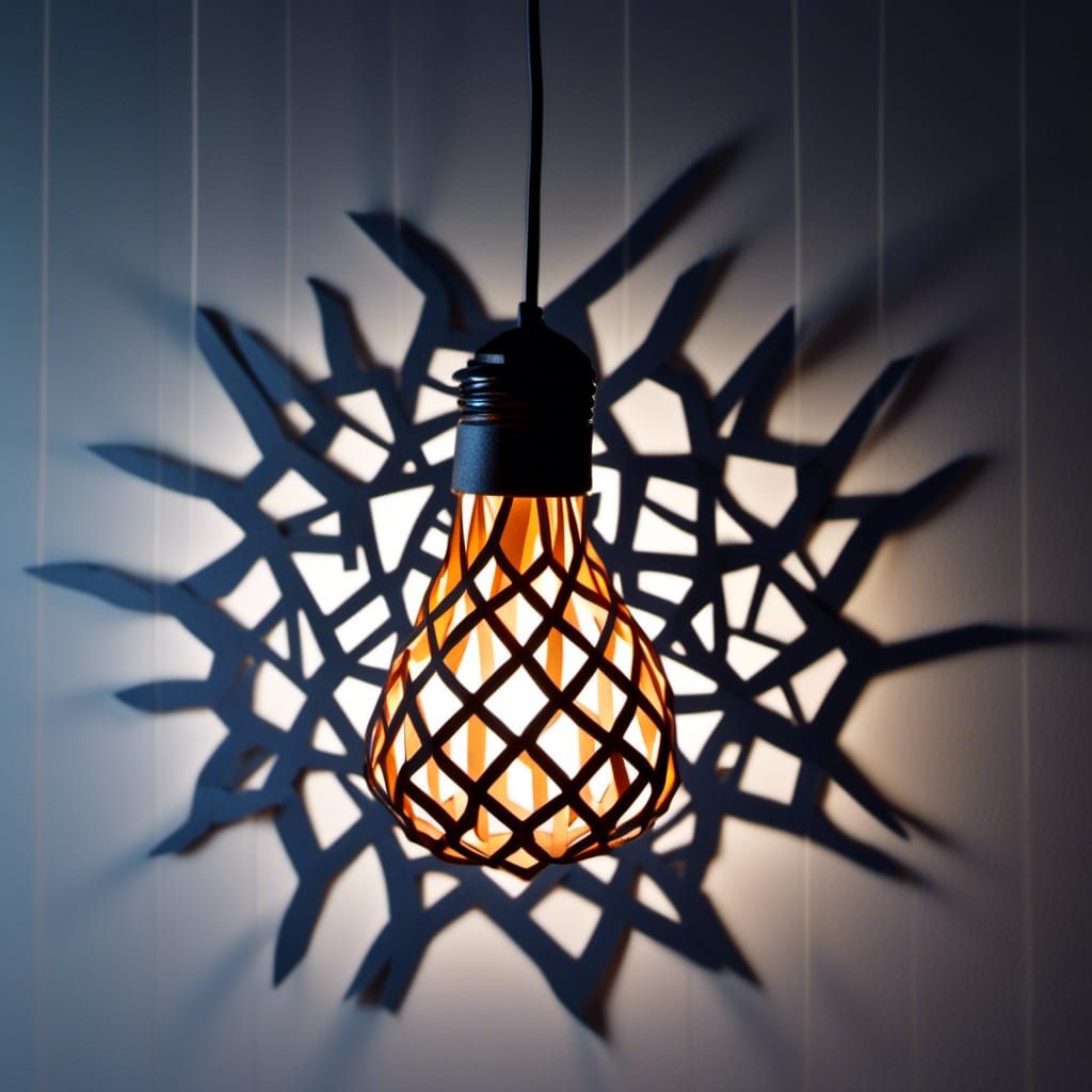 Backlit Papercraft Light Bulb in Kirigami Style