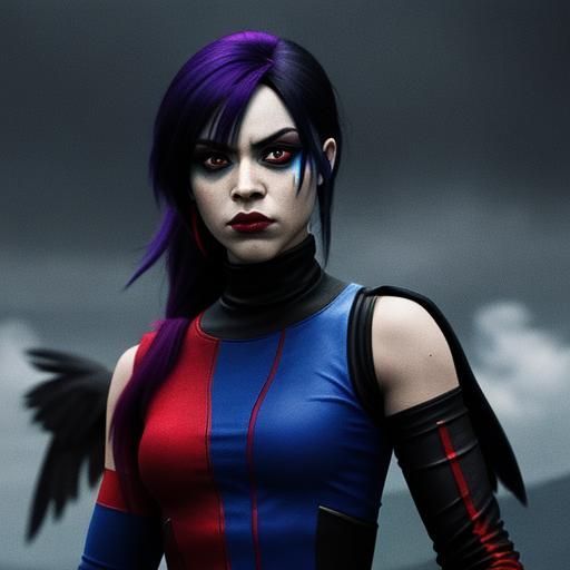 Raven and Harley Quinn Fusion: Cinematic Film Still