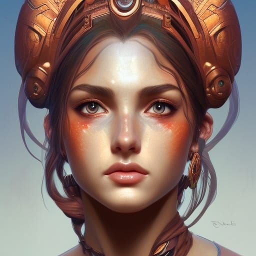 Goddess of Mars Portrait in Hyperdetailed Digital Art