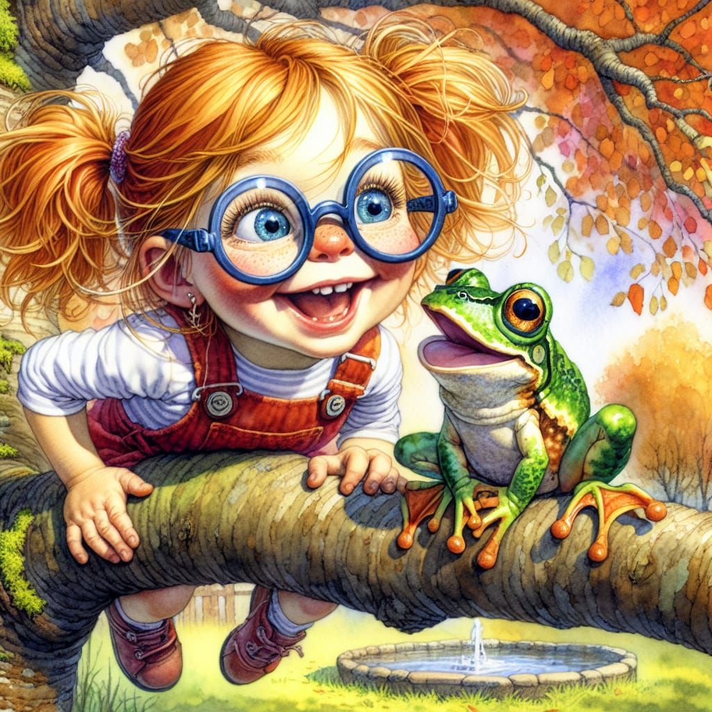 Silly Girl With a Frog