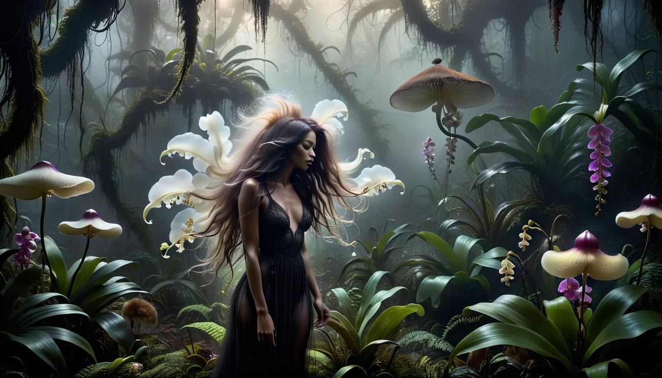 Enchanted Jungle Creature in Laura Macabresku Style