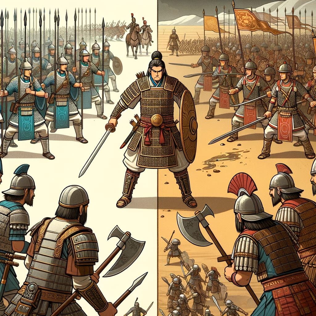 Ancient Battle: Legionaries Clash with Tribal Warriors