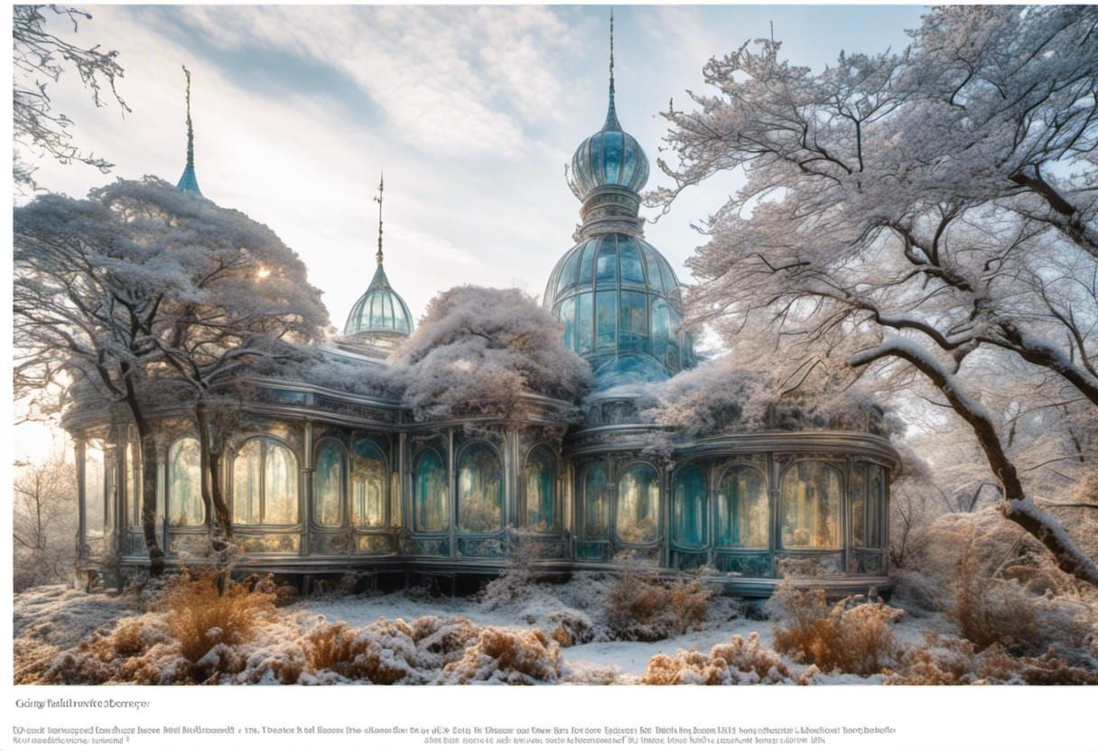 Winter Garden Palace in Solarpunk Art Deco Style