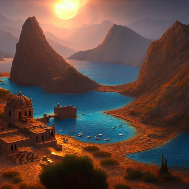 Fantastical Crete, Greece in Detailed Matte Painting
