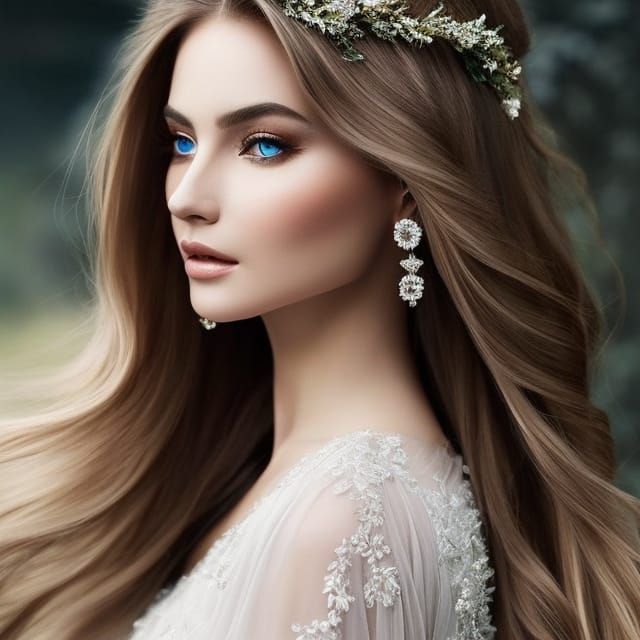 Ethereal Portrait of a Radiant Girl in Romantic Style