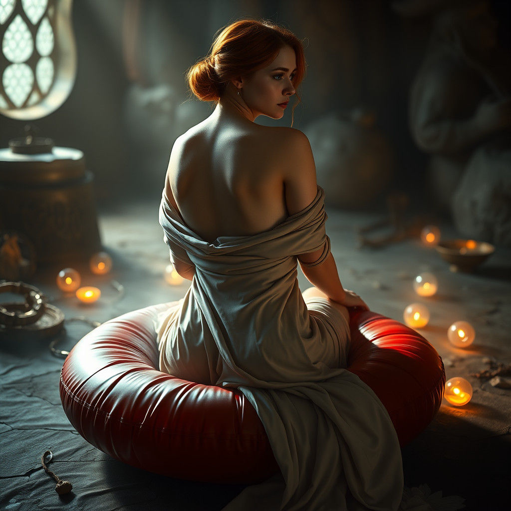 Redhead Woman in Pain, Fantasy Concept Art