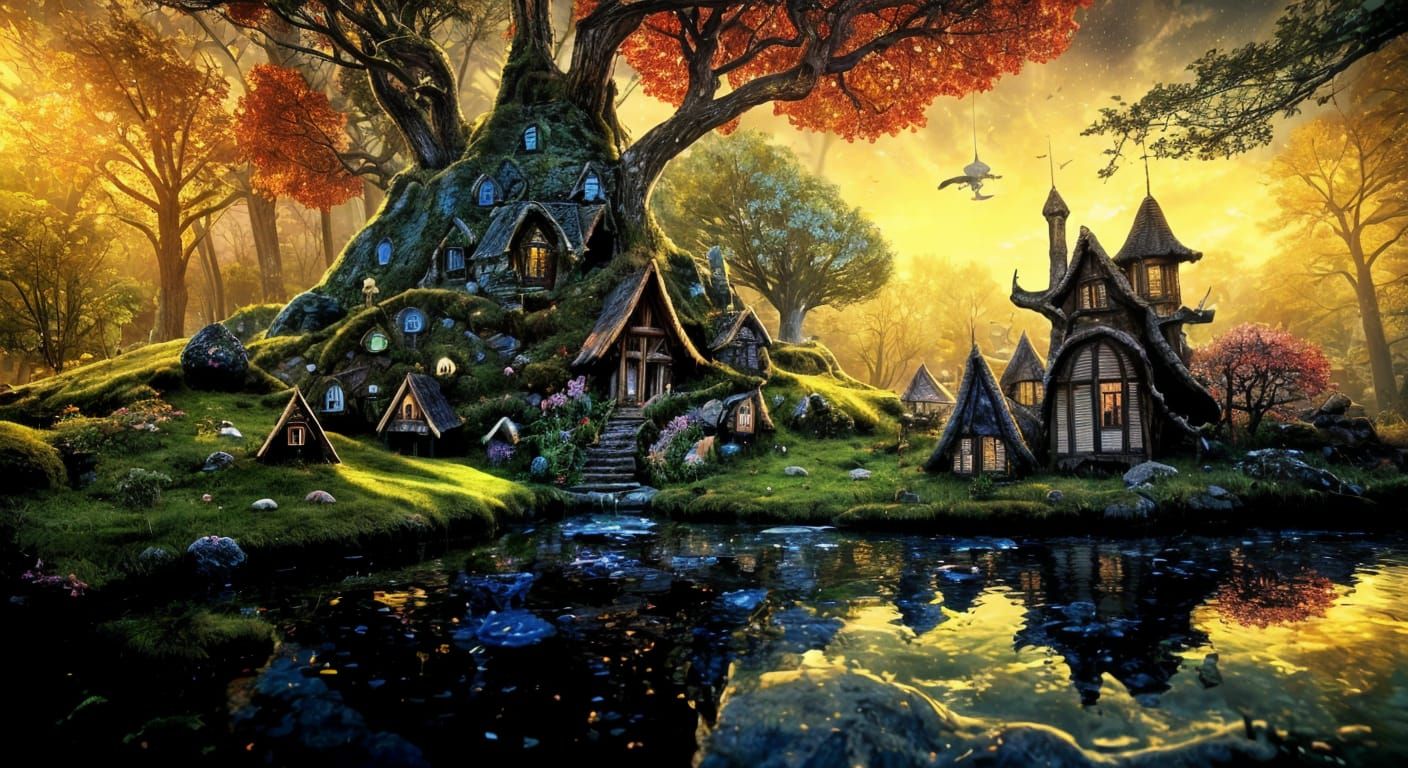 Faerie Village: A Photorealistic Fantasy Masterpiece