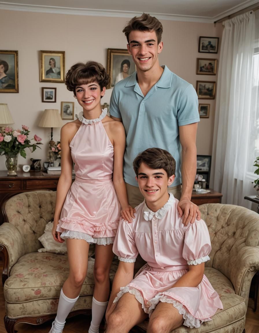 Boy Crossdressing with Girlfriend: Professional Portrait