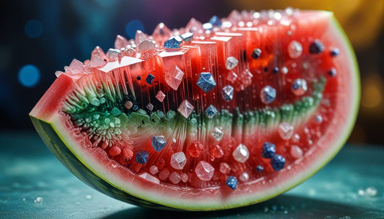 Crystal Watermelon: A Mineral Art Piece