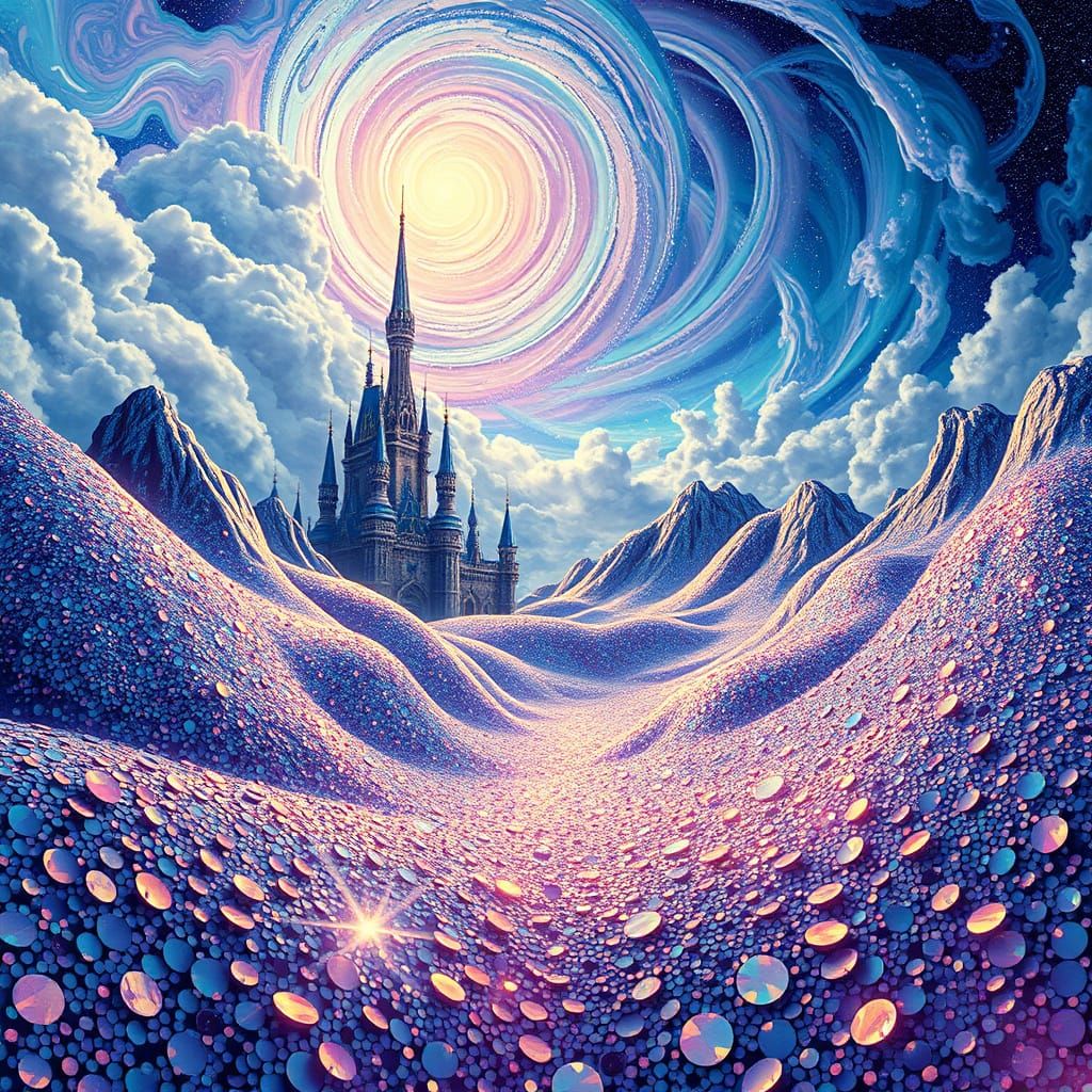 Mesmerizing Sequins in Dreamlike Digital Matte Painting