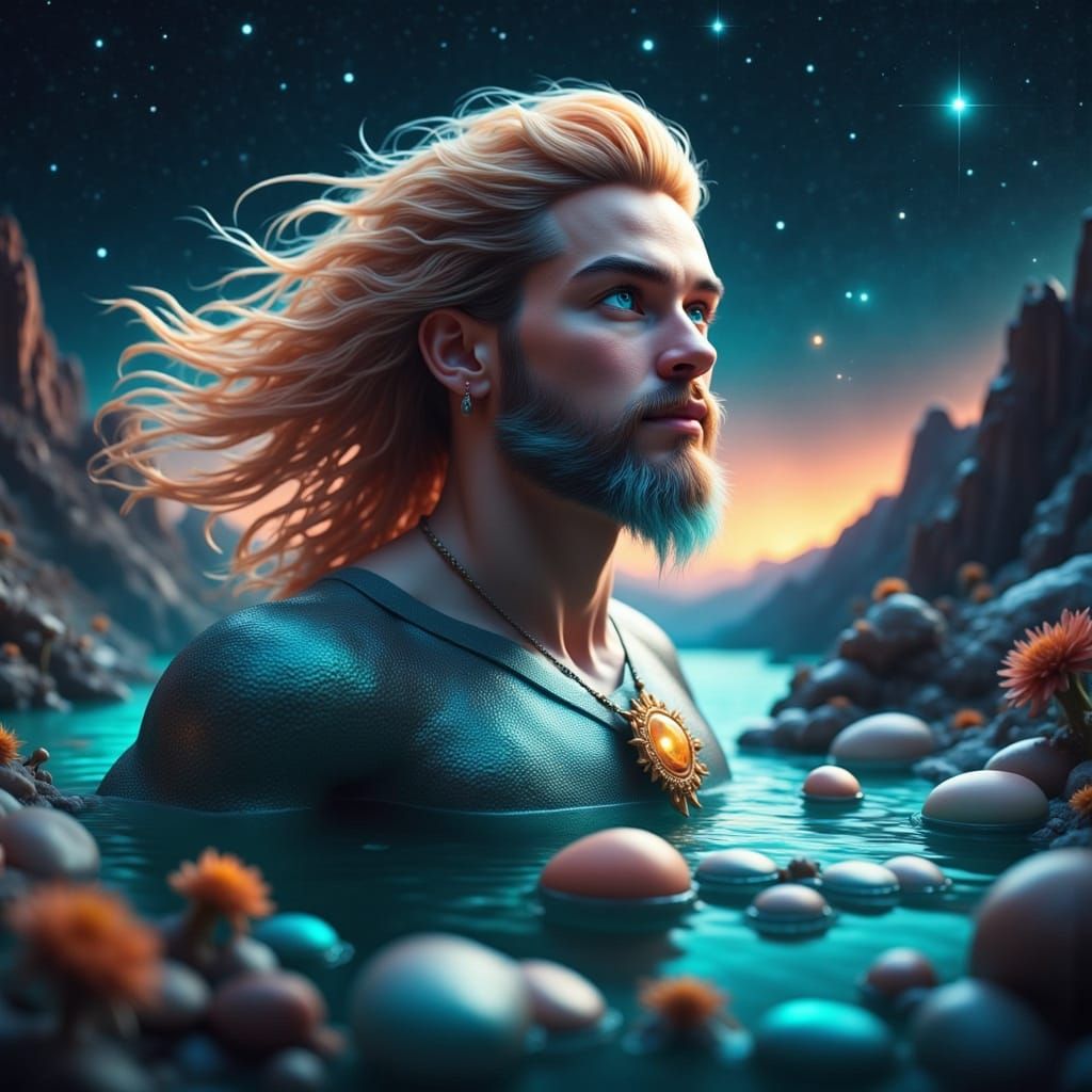 Dreamy Merman in Shimmering Turquoise