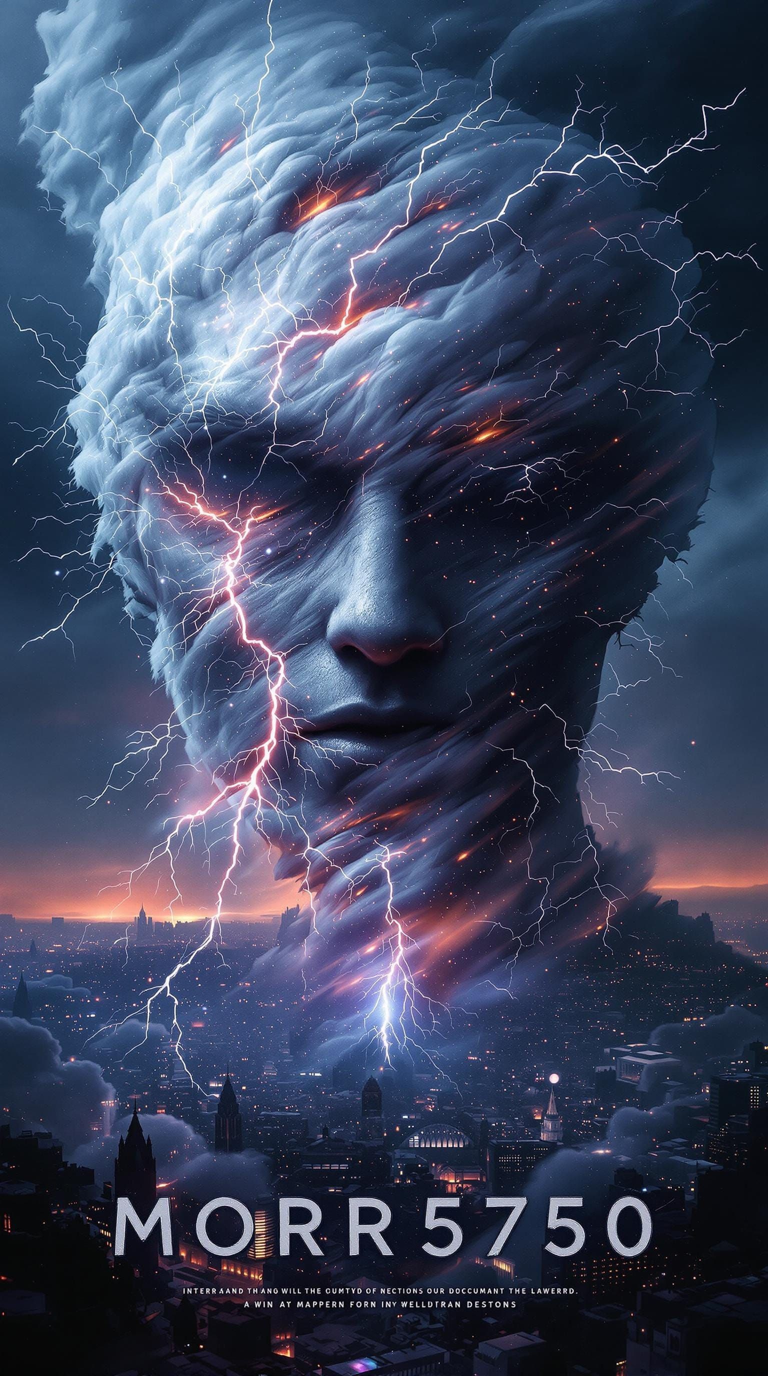 Ethereal Horror Movie Poster in Midnight Storm Colors