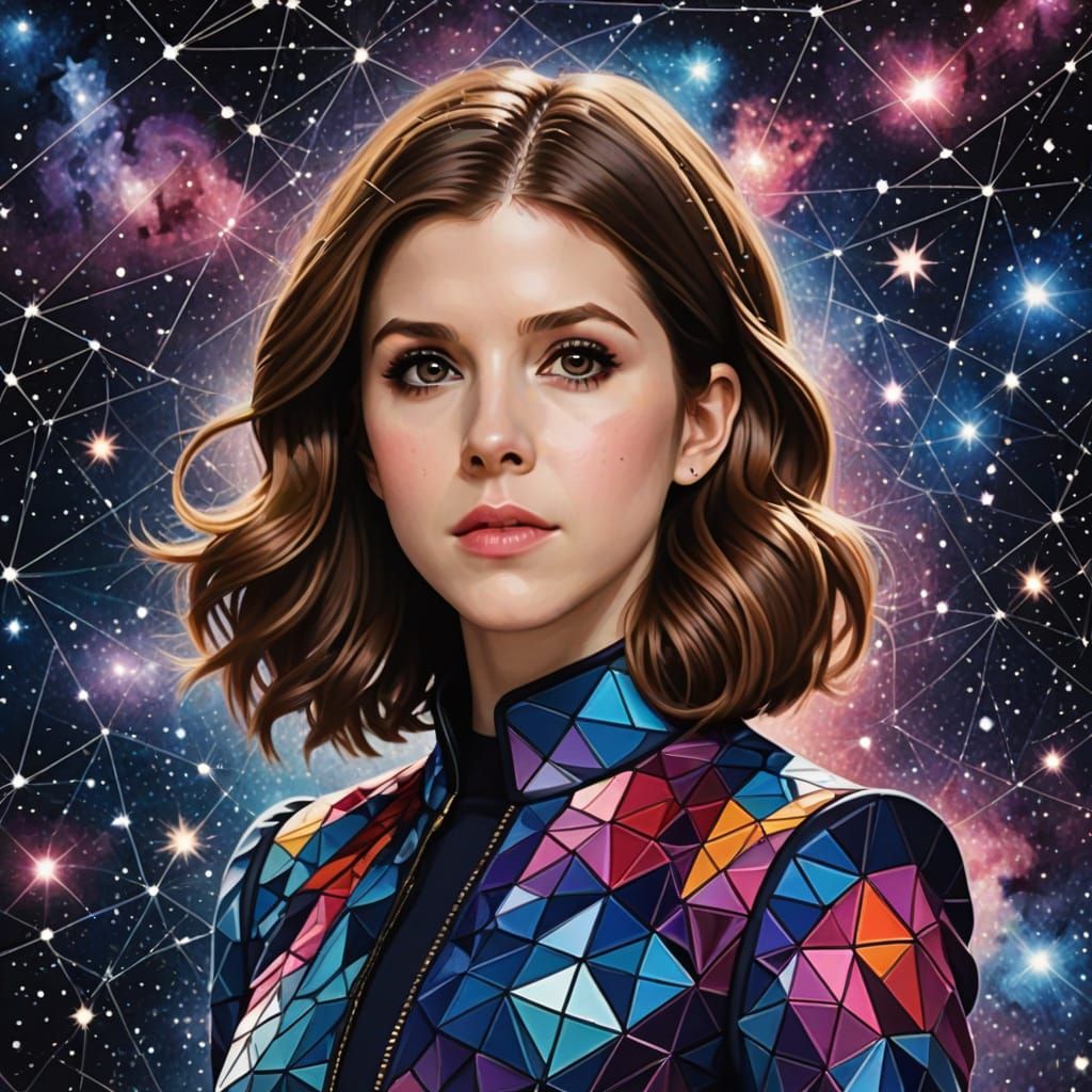 Geometric Tessellation: Anna Kendrick in a Galaxy