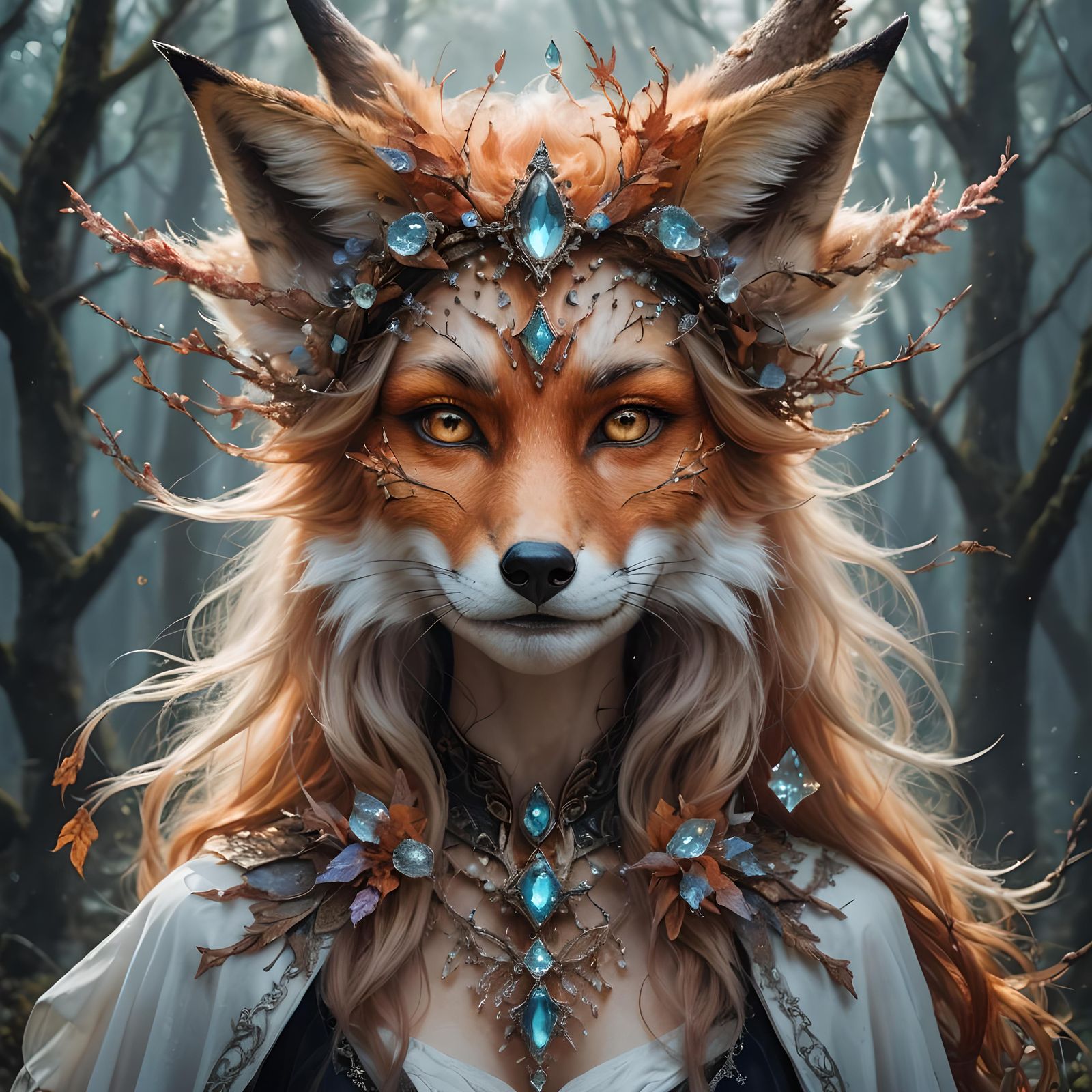 Stunning Fox Witch Fantasy Portrait