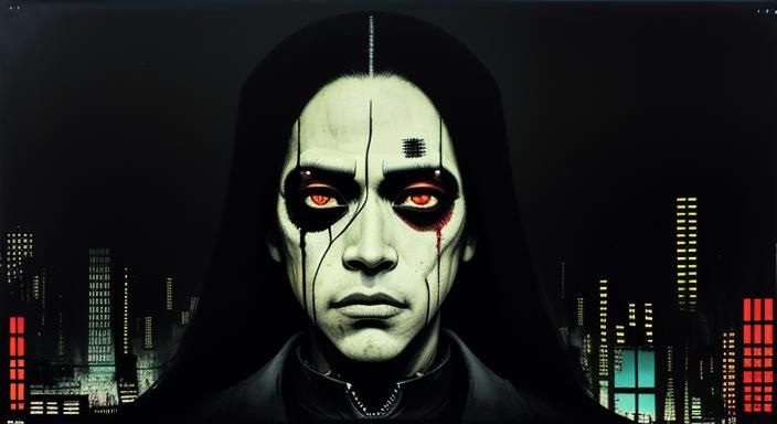 Demonic Close-Up in Analog Horror Style