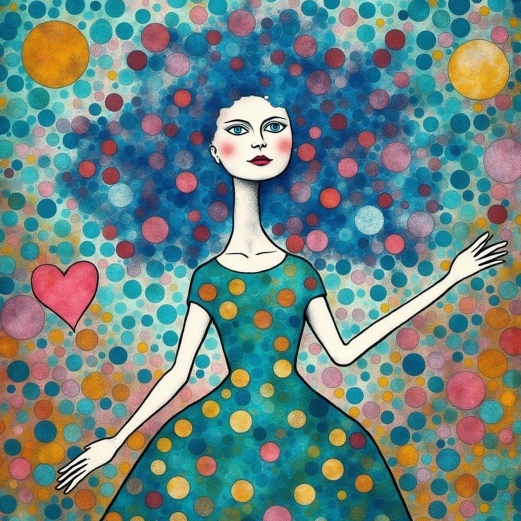 Dreamlike Woman Dances Under Full Moon in Whimsical, Fantast...