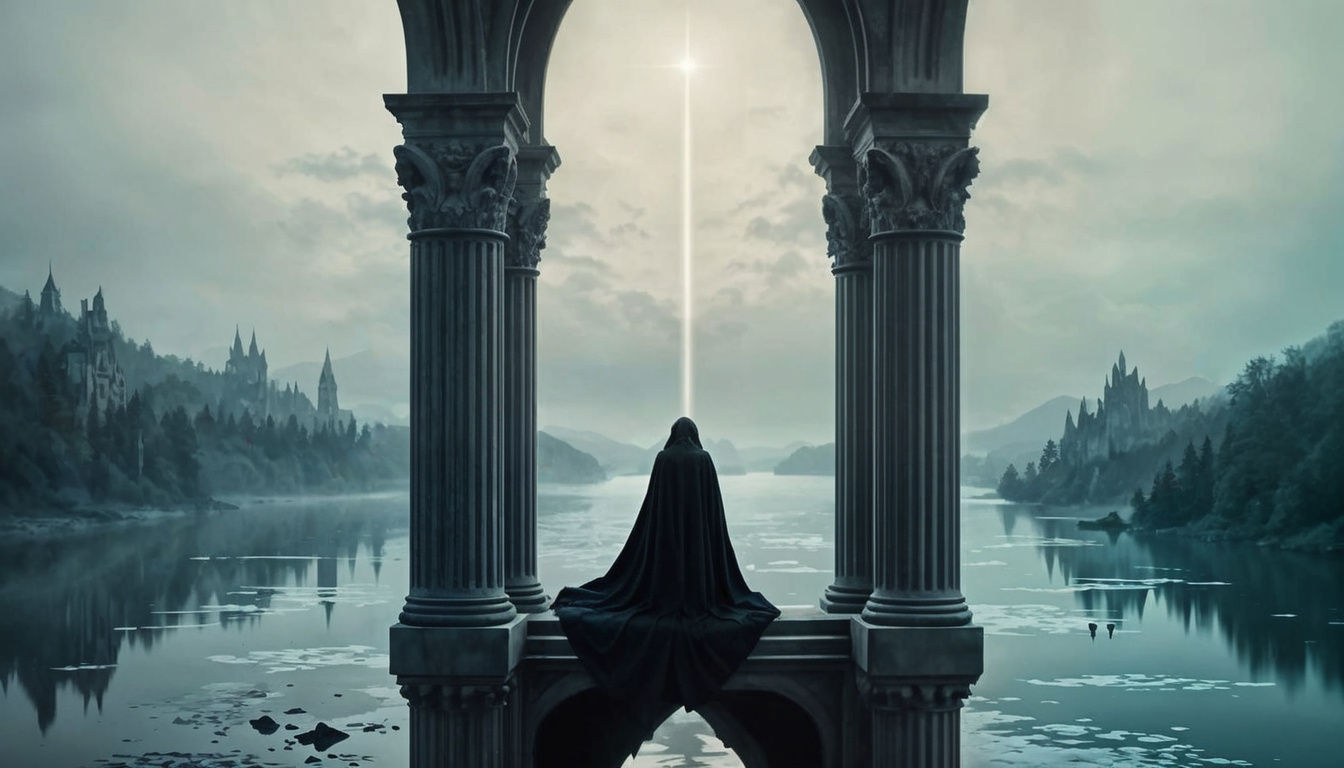 Dark Fantasy Angel Plays Bone Flute on Gothic Spire