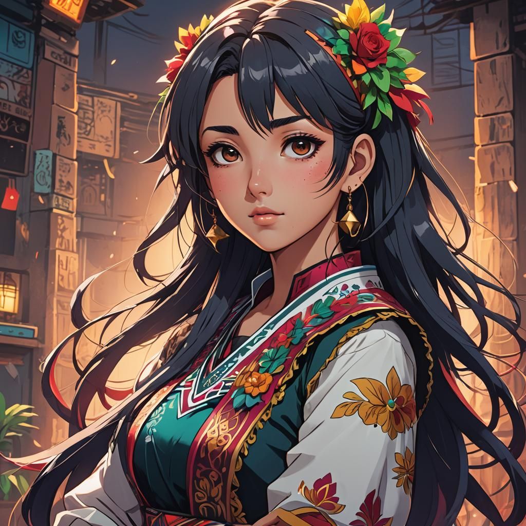 Mexican Anime Manga Girl Cel-Shaded Scan