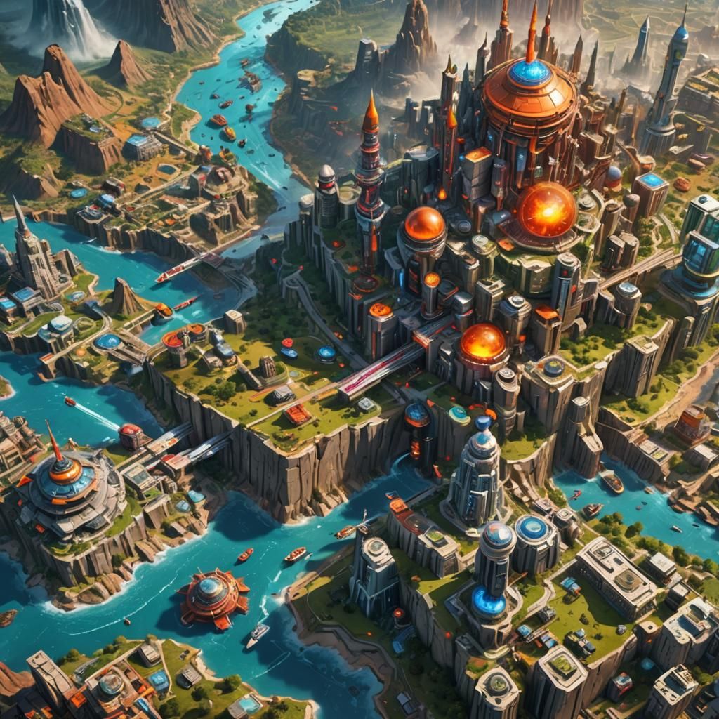 Hyperrealistic Super Civilization Colonizing Earth: Splash A...