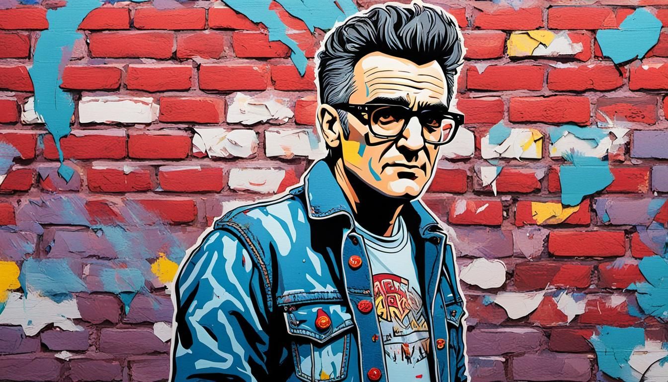 Morrissey in Comic Book Style with Anarchy Pin