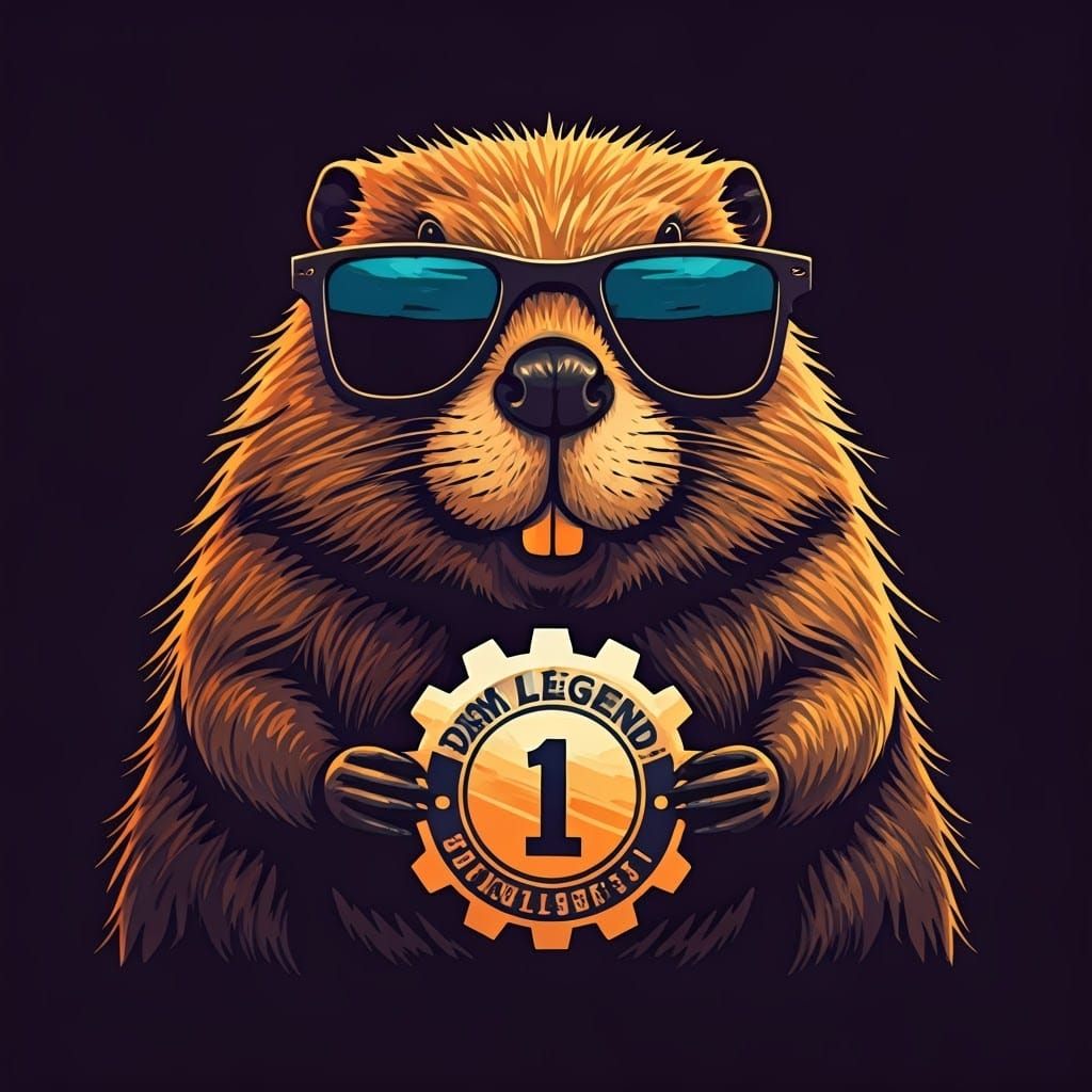 Majestic Beaver as Pop Art Digital Illustration