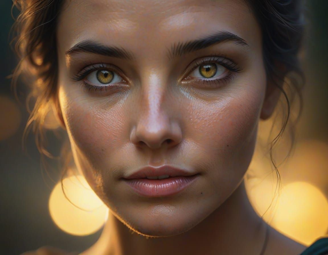 Femme Fatale Portrait in Golden Light