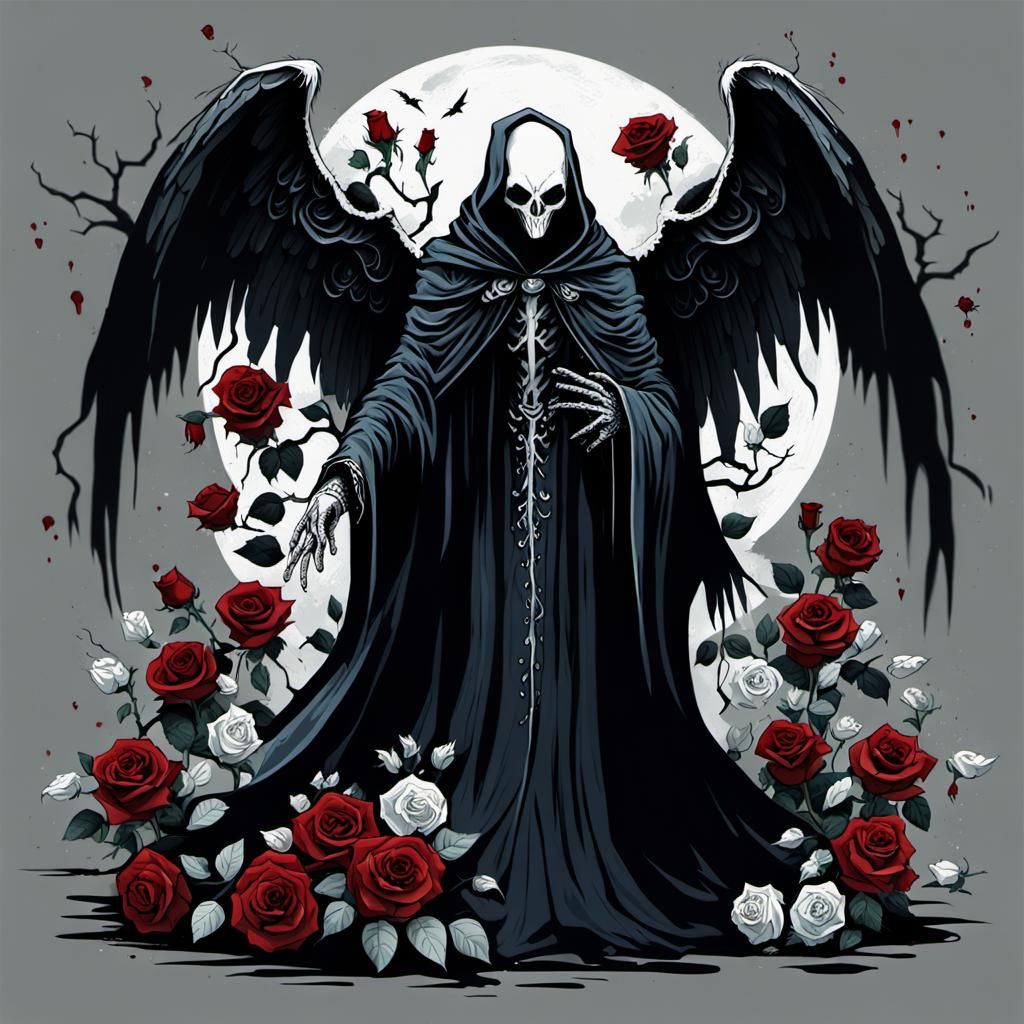 Dark Fantasy Fallen Angel in Gothic Style