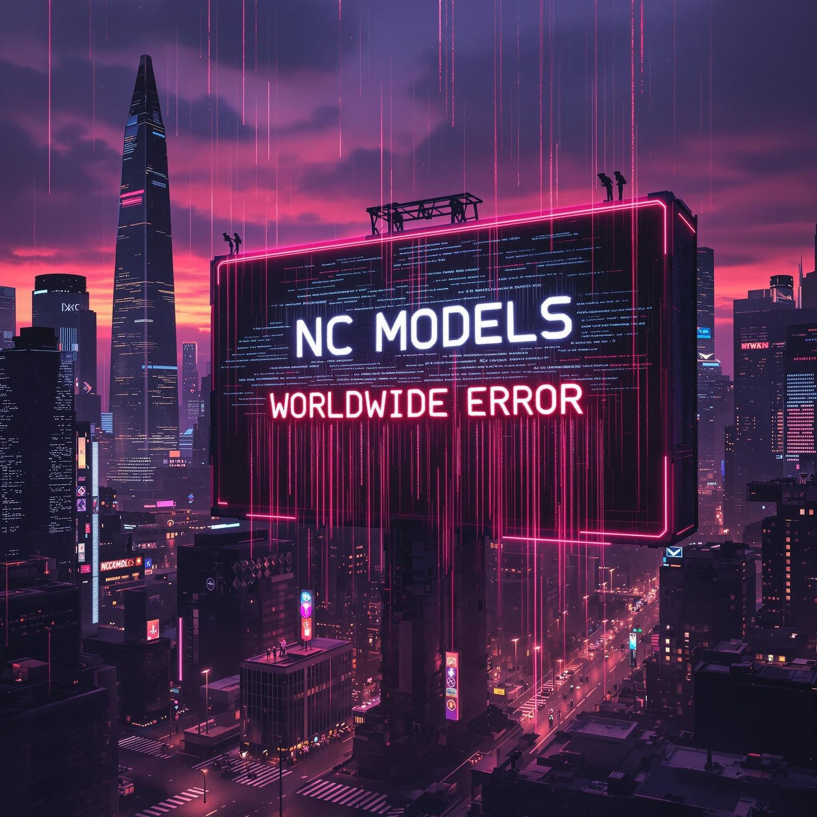 Neon Cityscape in Cyberpunk Style