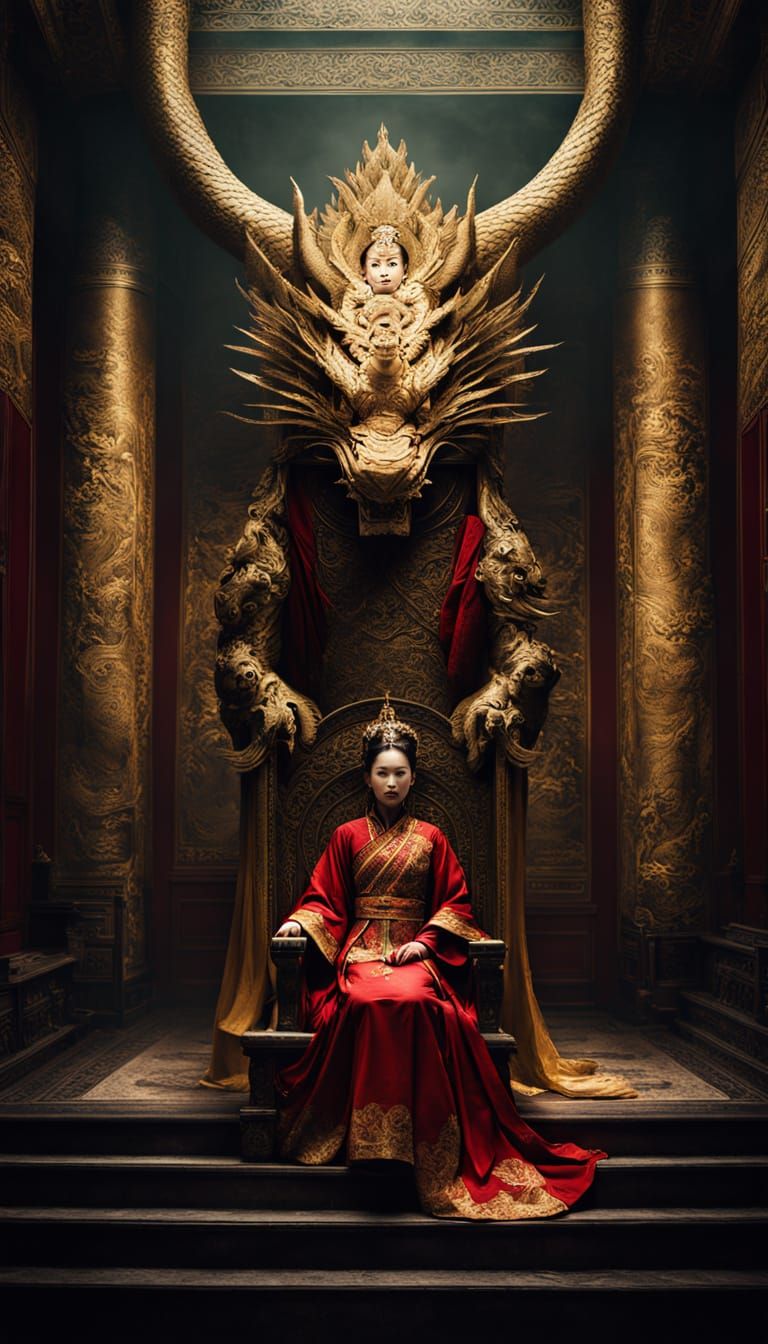 Dragon Princess in Imperial Chinese Throne Room