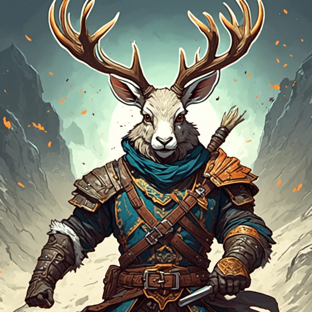 Hyper Detailed War Jackalope Screen Print