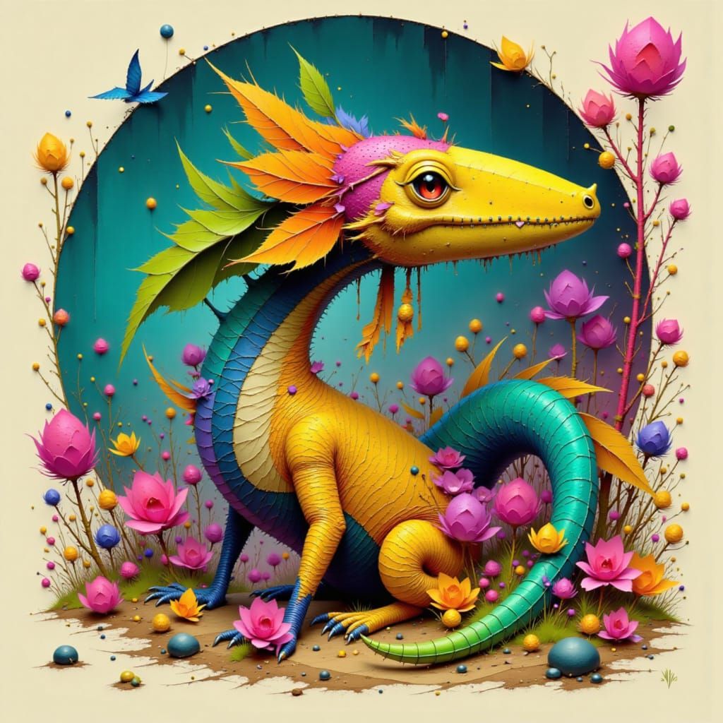 Carambola-Dragon Hybrid in a Fantastical Style