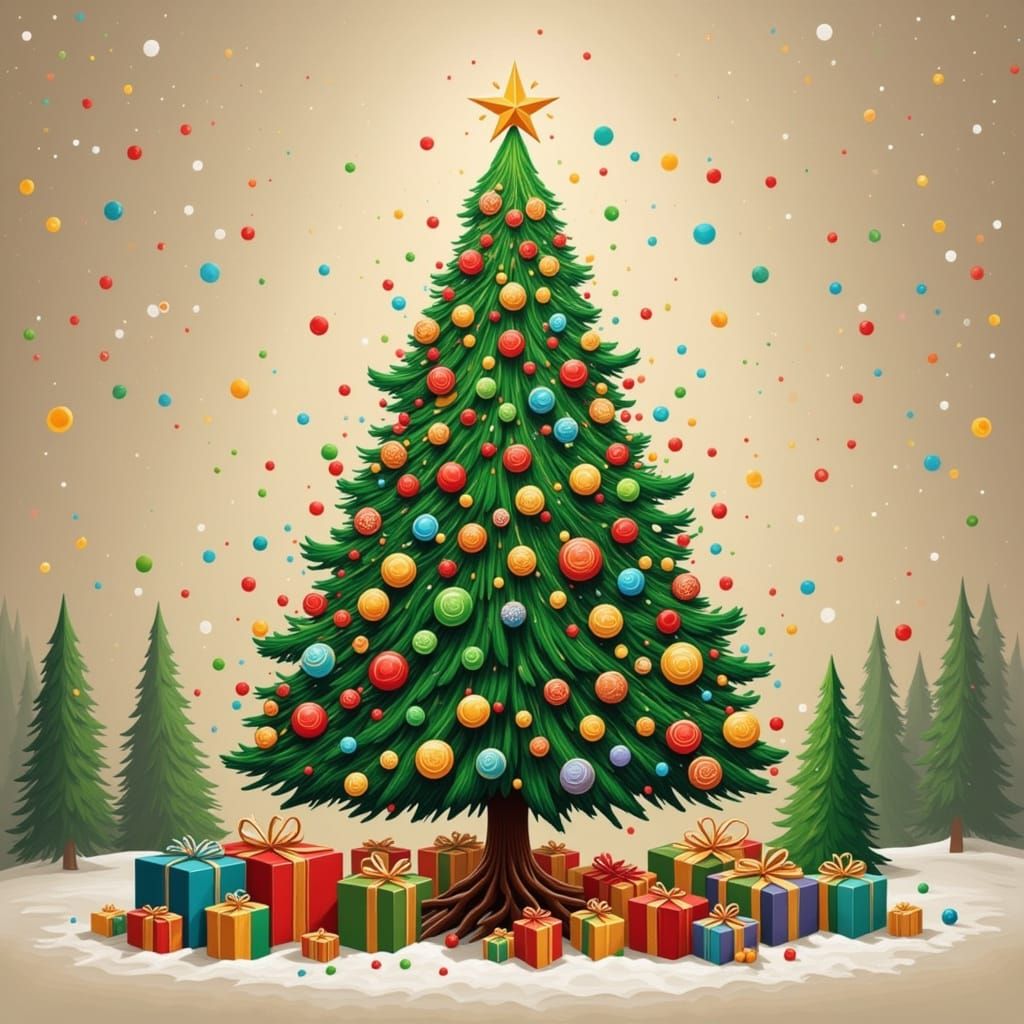 Cute Christmas Tree with Peppermint Snow and Sin City Style