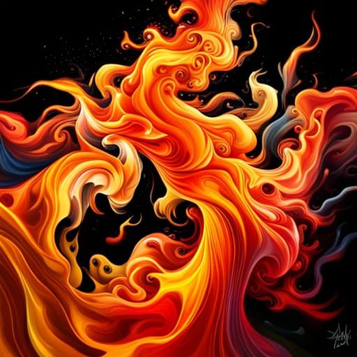 Fiery Flames: Graffiti Art in Polychromatic Colors