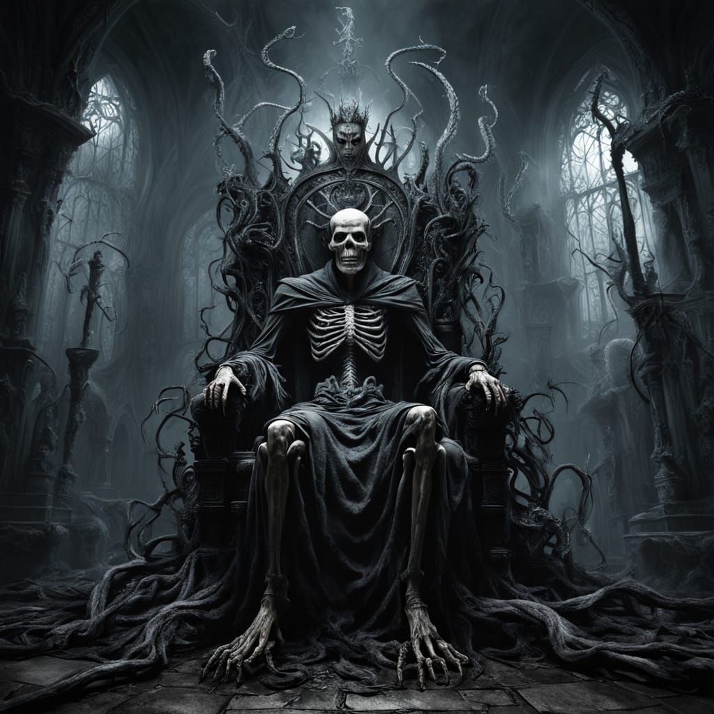 Skeletal King Reigns in Twisted, Haunting Realm