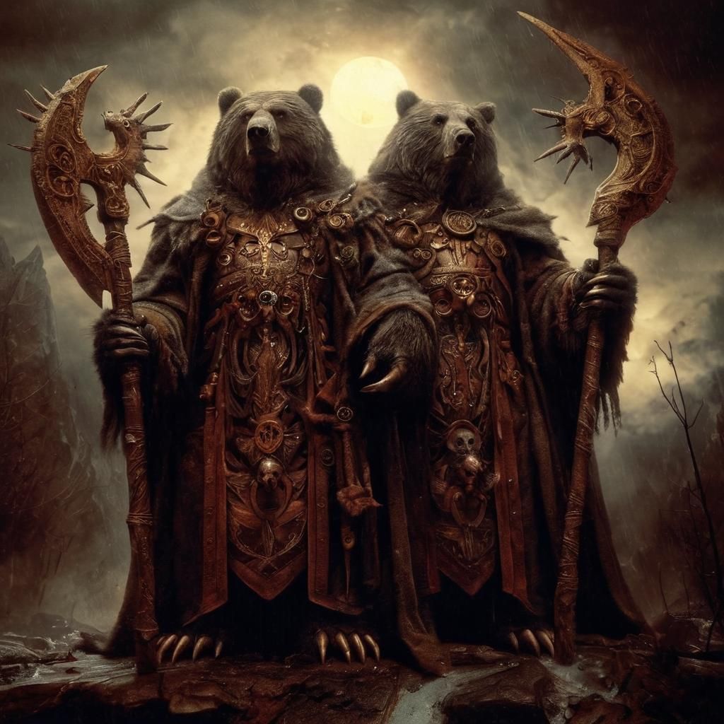 Ominous Kodiak Bears: Mythic Legions Photograph