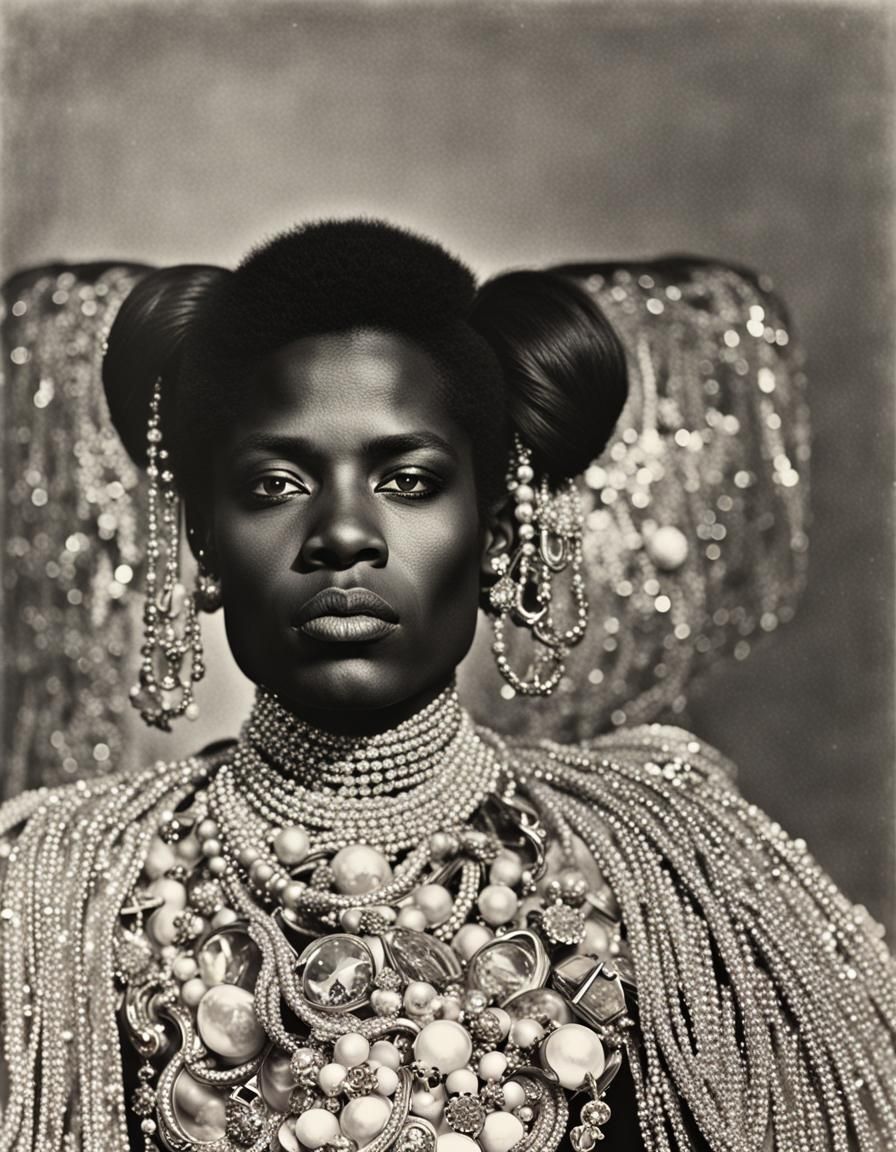 Glamorous Androgynous Figure in Magazine Cover Style