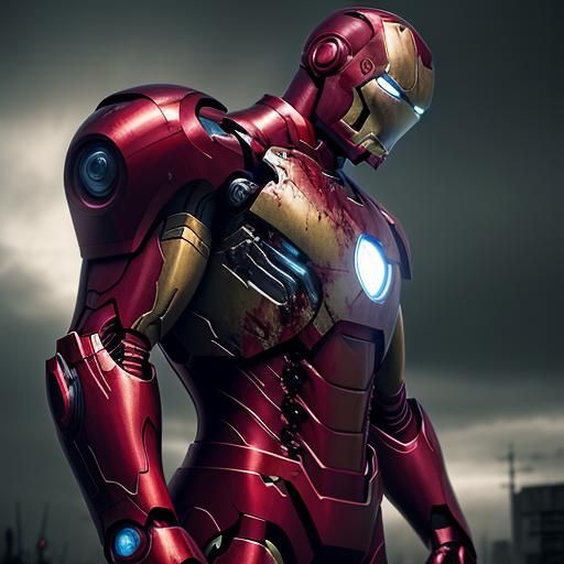 Hyperrealistic Zombie Iron Man with Intricate Details