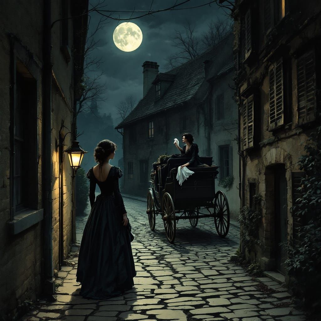 Victorian Woman Greeted by Eloping Acquaintance