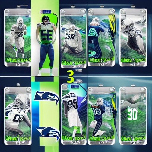 Seattle Seahawks Anime Illustration in Tetradic Colors