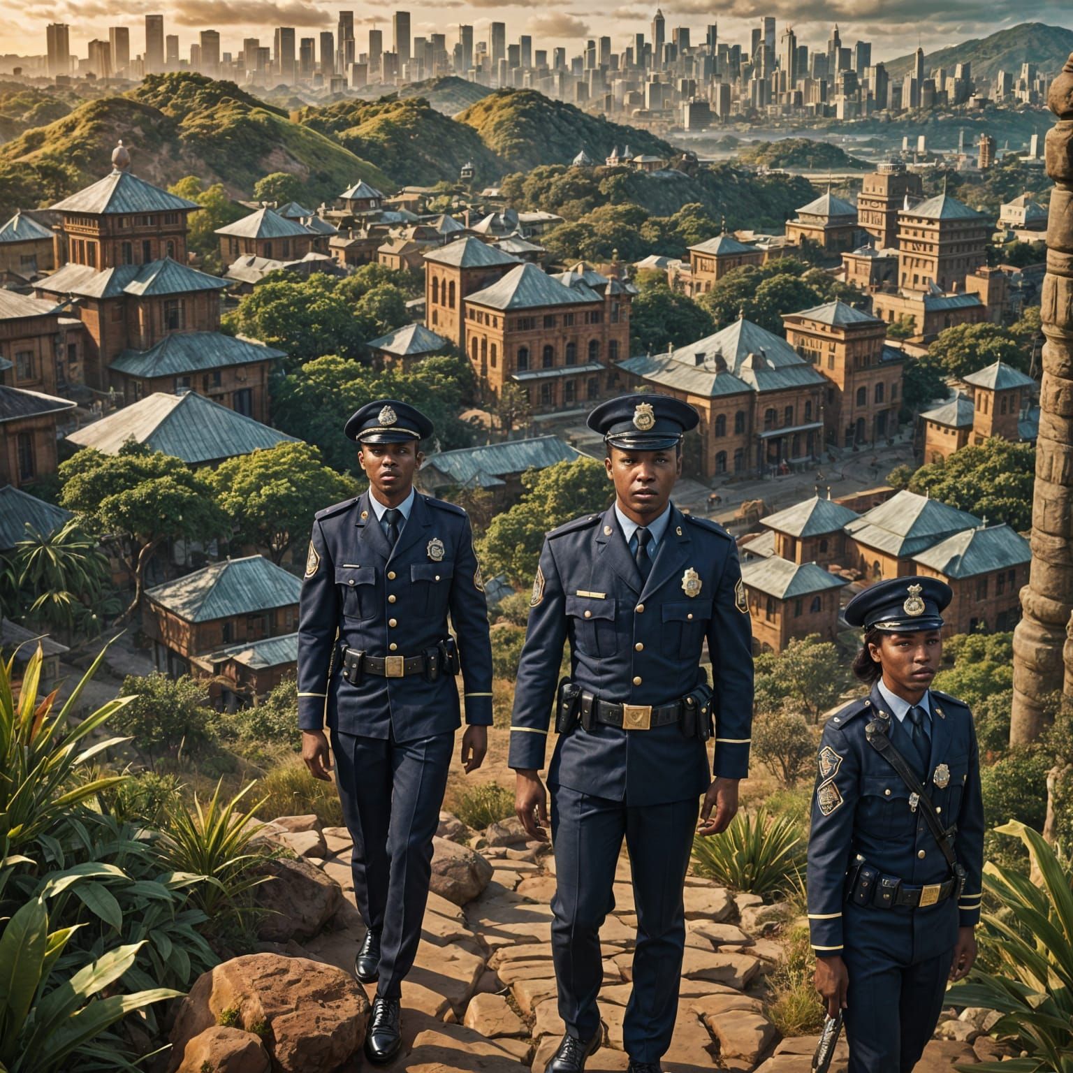 Zulu Kingdom Police Uniforms in Detailed Matte Style