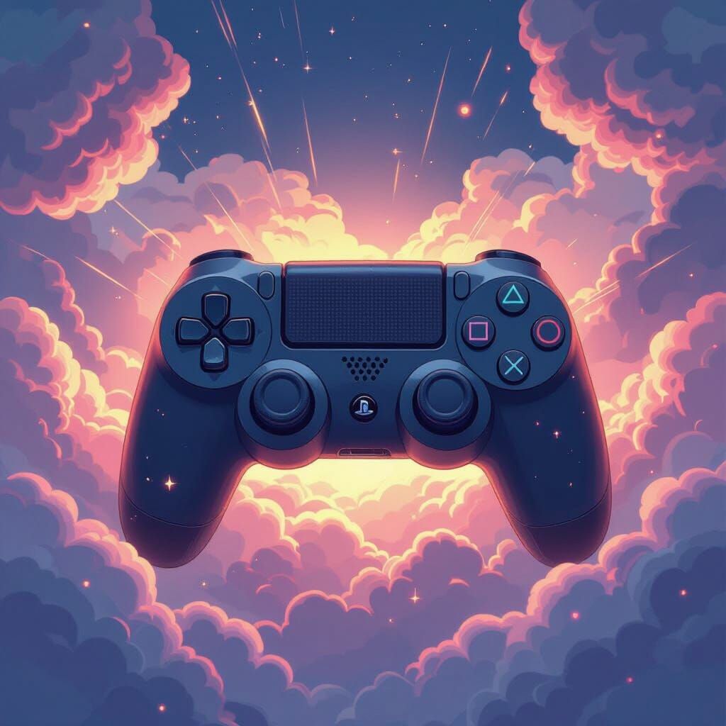 Vibrant Manga Game Controller Icon in Studio Trigger Style