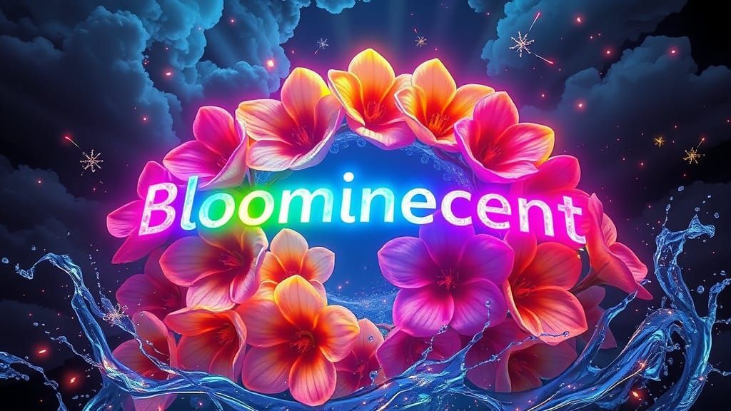 Bioluminescent Fiber-Optic Flowers in Divine Display