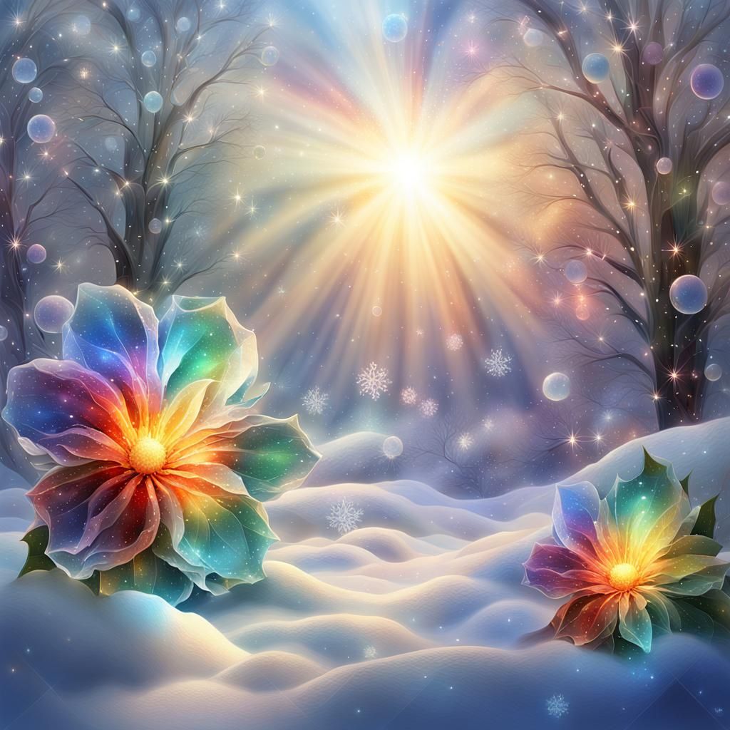 Mythical Being in a Christmas Ambient with Broken Glass Effe...