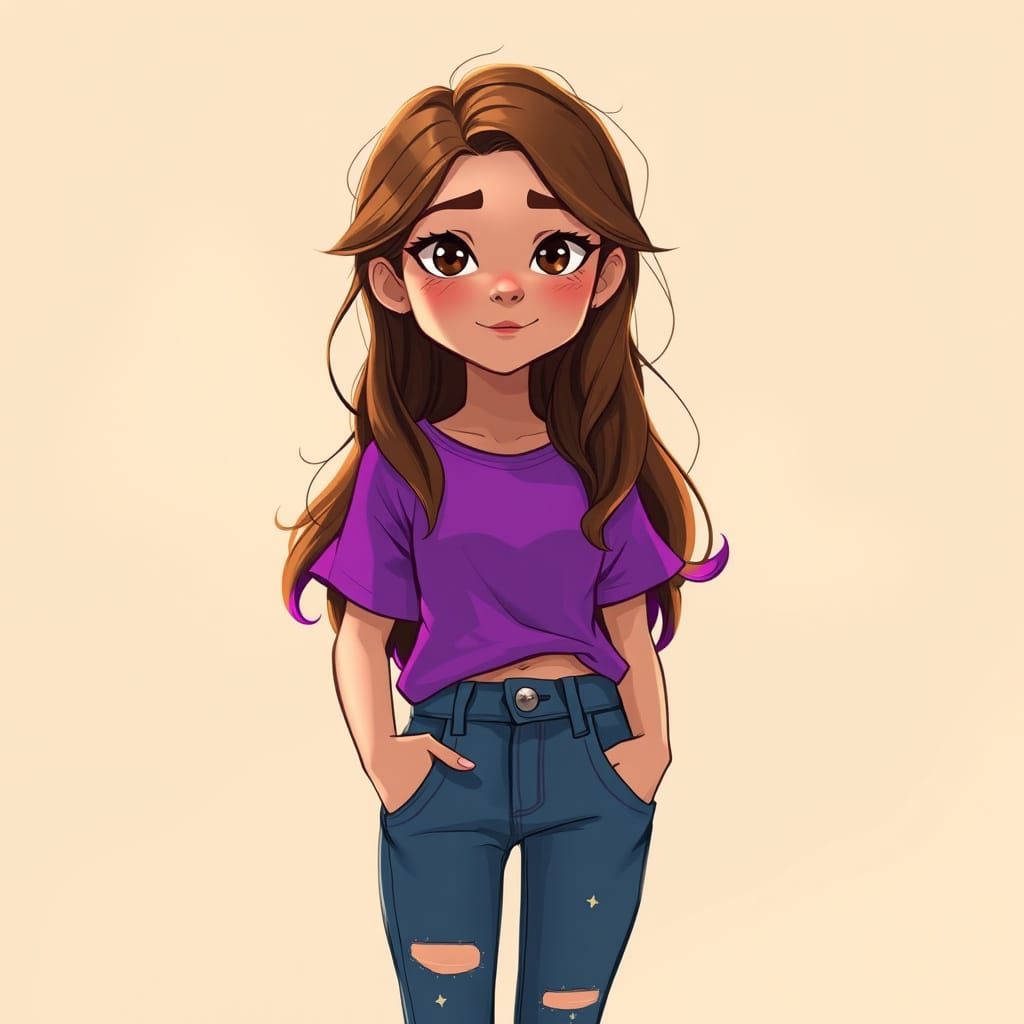 Youthful Portrait of a Girl with Whimsical Accents