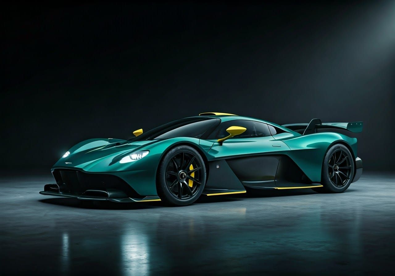 Aston Martin Valkyrie in Sleek Modern Showroom