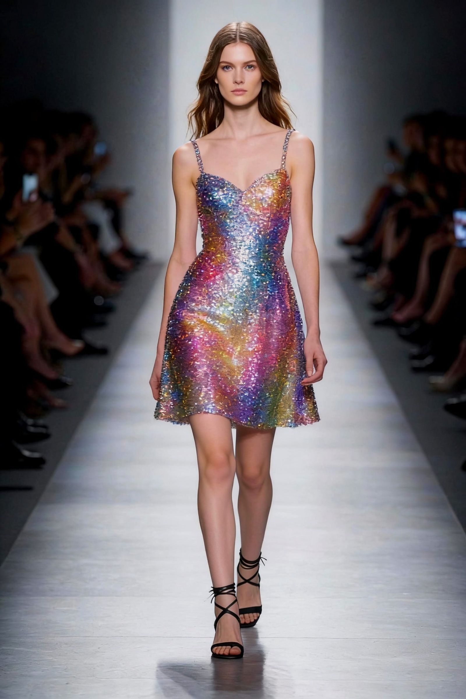 Glamorous Runway Model in Luminous Digital Photograph