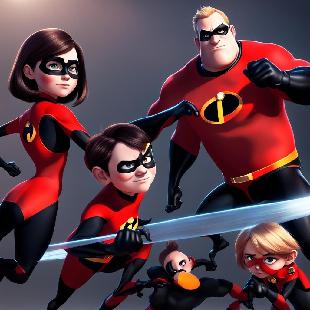 The Incredibles in 3D Anime Art