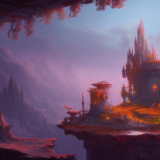 Fantastical Home Concept Art in Detailed Matte Painting