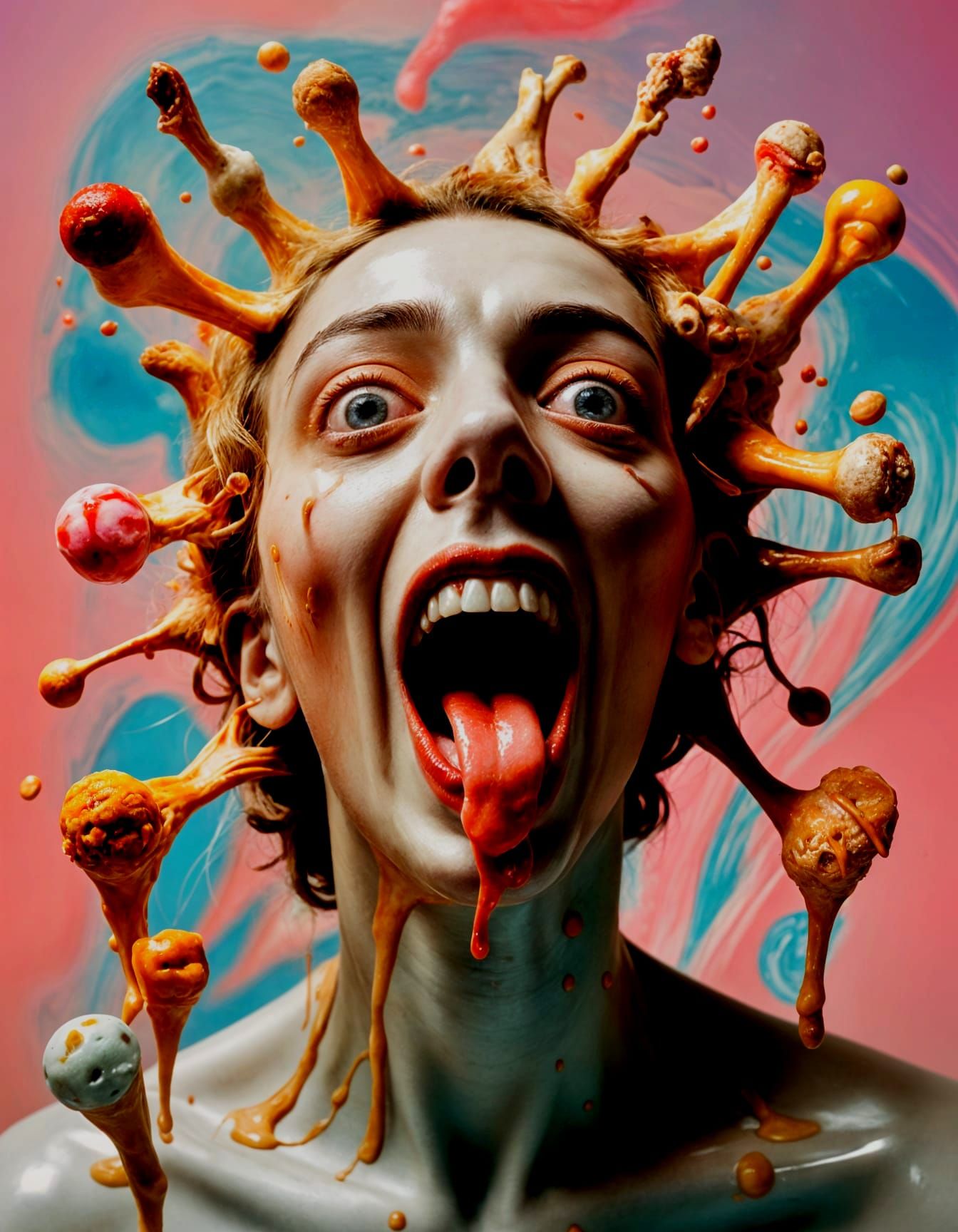 Surreal Scream in a Whirlwind of Color