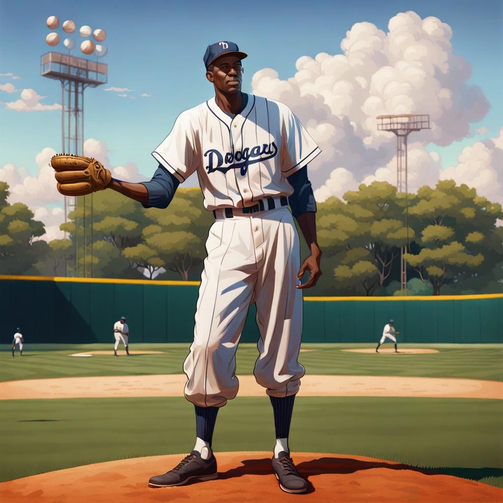 1940s Baseball Player Portrait in Artstation Style